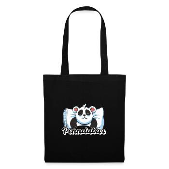 Panda schlafen Schlaf Pyjama Geschenk - Stoffbeutel - Schwarz - Vorne