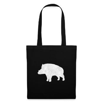 Sanglier - Sac en tissu - noir - Devant