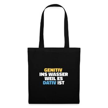 Gentiv Dativ Deutsch Lehrer Geschenk - Stoffbeutel - Schwarz - Vorne