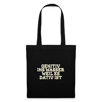 Deutsch Lehrer Humor Schule Geschenk - Stoffbeutel - Schwarz - Vorne