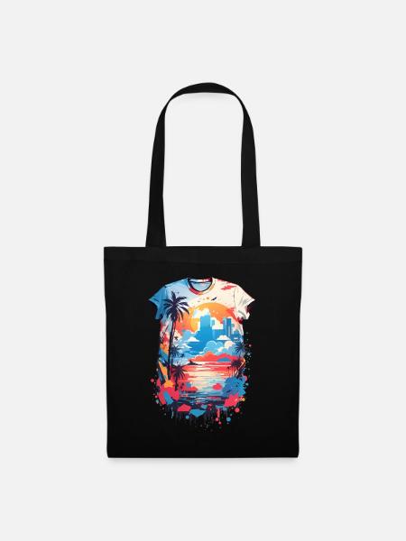 Karibik Shirt - Stoffbeutel - Schwarz