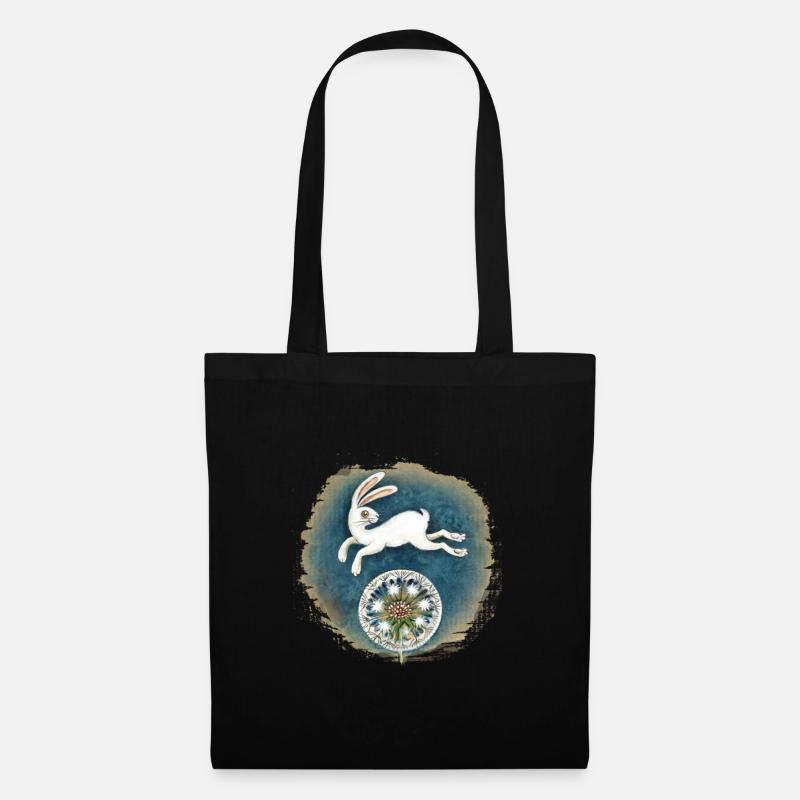 RABBIT with DANDELION - Patrizia Ambrosini - Tote Bag - black