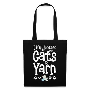 Knitting knitting yarn - Tote Bag - black - Front