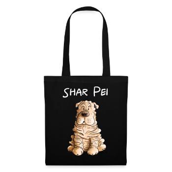 Happy Shar Pei I Folding Dog I Dog - Tote Bag - black - Front
