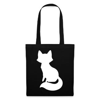 Verspieltes Fuchs Silhouetten Design - Stoffbeutel - Schwarz - Vorne