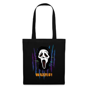 Horrorfilme mit gruseliger Horrormaske ansehen - Stoffbeutel - Schwarz - Vorne