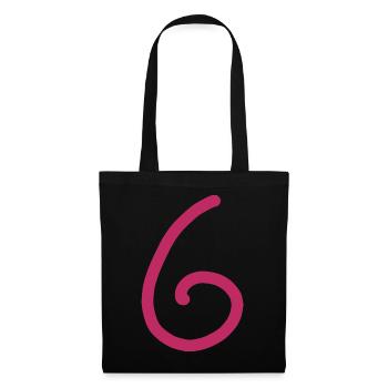 6 Number six number Birthday - Tote Bag - black - Front