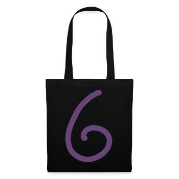 6 Number six number purple birthday - Tote Bag - black - Front