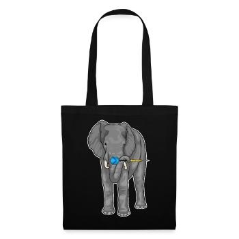 Elefant Dart Dartpfeil - Stoffbeutel - Schwarz - Vorne