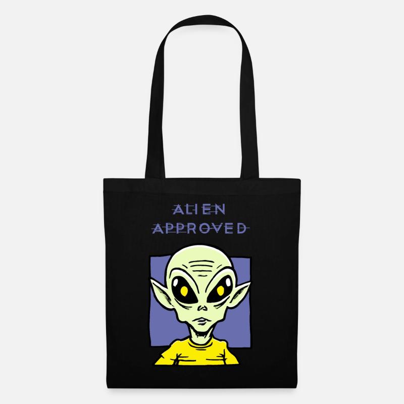 Alien Approved Yellow Eye Design - Tote Bag - black