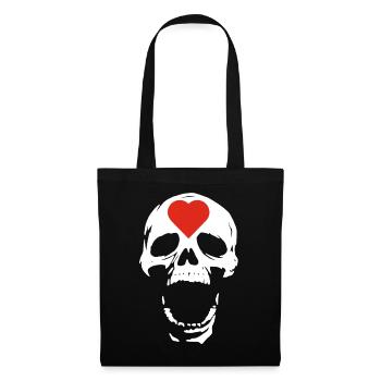 The White Skull and the Heart - Tote Bag - black - Front