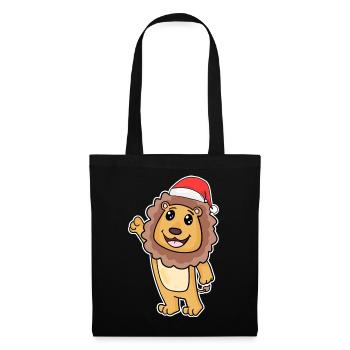 Noël Lion - Sac en tissu - noir - Devant