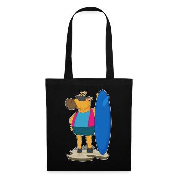 Giraffe Surfing Surfboard Summer - Tote Bag - black - Front