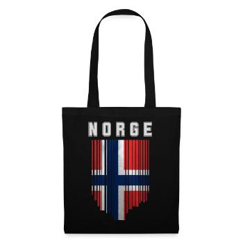 Norwegische Flagge, Norwegischer Stolz - Stoffbeutel - Schwarz - Vorne