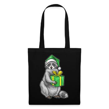 Forfait Noël raton laveur - Sac en tissu - noir - Devant