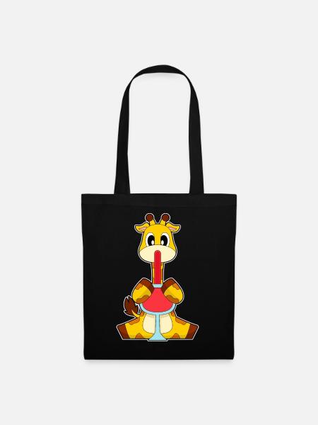 Giraffe Rotwein - Stoffbeutel - Schwarz