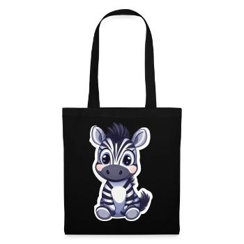 Zebra - Stoffbeutel - Schwarz - Vorne