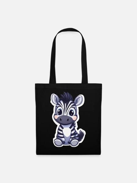 Zebra - Stoffbeutel - Schwarz