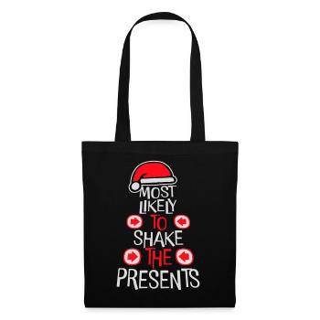 Le plus susceptible de secouer les cadeaux Noël Fun - Sac en tissu - noir - Devant