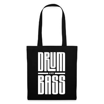Drum and Bass Fette Typografie - Stoffbeutel - Schwarz - Vorne