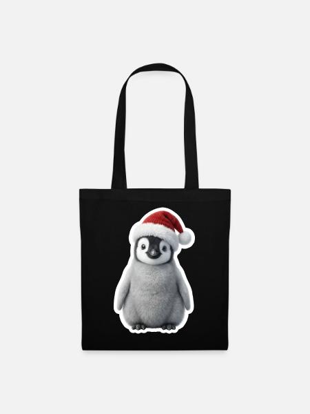 Little penguin in winter magic - Tote Bag - black