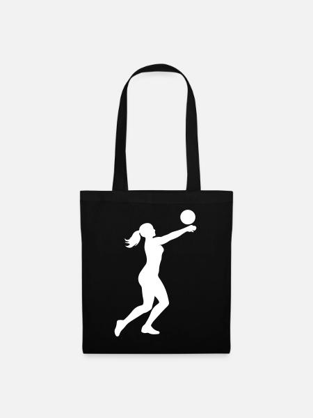 Volleyball Silhouette - Stoffbeutel - Schwarz