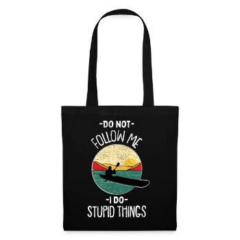 Retro Kayaking Sunset Vintage Outdoor Paddle Art - Tote Bag - black - Front