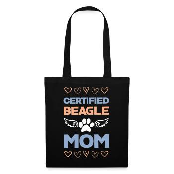 Beagle-Mama Zertifiziert - Stoffbeutel - Schwarz - Vorne