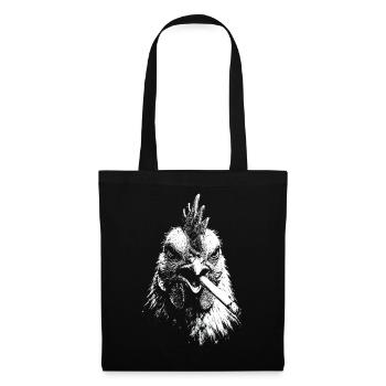 Graphique de poule fumante - Sac en tissu - noir - Devant