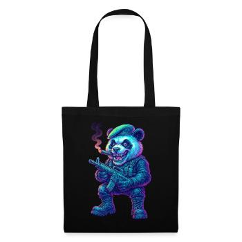 Mercenaire Panda Néon - Sac en tissu - noir - Devant