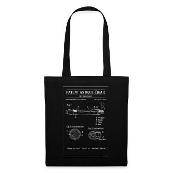 Plan de brevet pour cigare ancien - Sac en tissu - noir - Devant