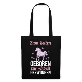 Reiten Pferdeliebhaber Reiterhof Pferde - Stoffbeutel - Schwarz - Vorne