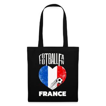 Fussball Fan Frankreich - Stoffbeutel - Schwarz - Vorne