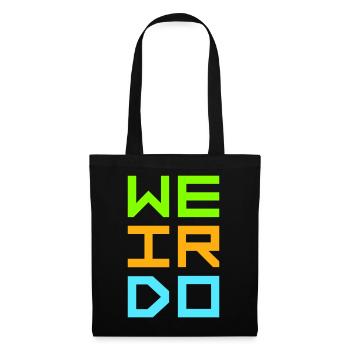 Weirdo Komischer Verrückter Lustiger Spruch Logo - Stoffbeutel - Schwarz - Vorne