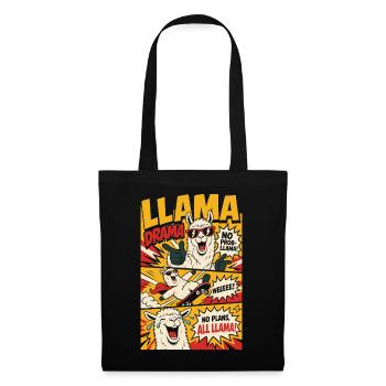 Llama Drama – No Prob-Llama Comic - Stoffbeutel - Schwarz - Vorne