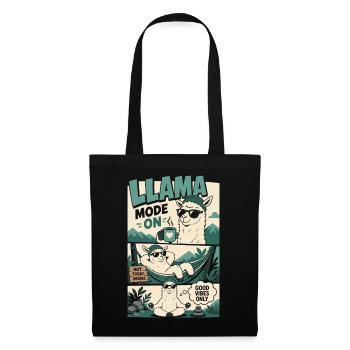 Llama Mode On – Good Vibes Lama-Comic - Stoffbeutel - Schwarz - Vorne