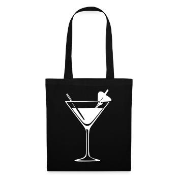 Cocktail Cocktailglas Geschenk Barkeeper Kellner  - Stoffbeutel - Schwarz - Vorne