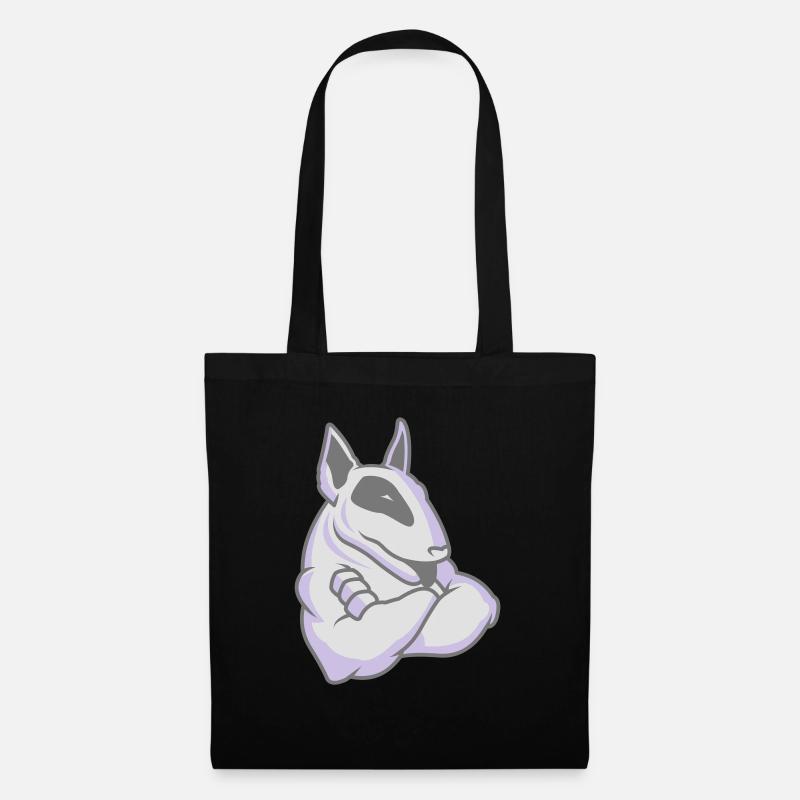 Bullterrier-Maskottchen 3c - Stoffbeutel - Schwarz