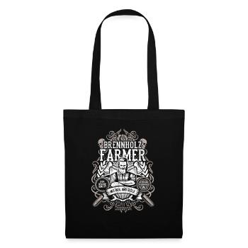 Holzfäller T Shirt Brennholzfarmer - Stoffbeutel - Schwarz - Vorne