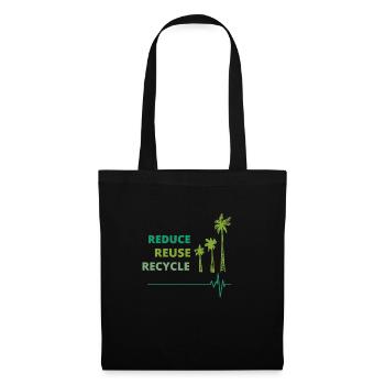 Écologique : Reduce, Reuse, Recycle. - Sac en tissu - noir - Devant