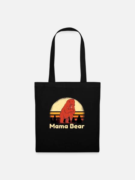 Mama Bär wird dich schützen und lieben. Mama Bear - Stoffbeutel - Schwarz