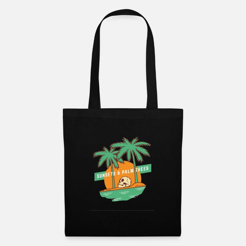 Sunsets & Palm trees - Stoffbeutel - Schwarz