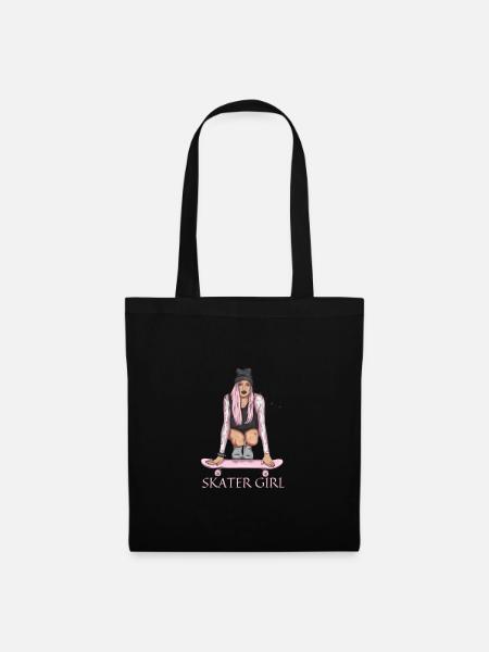 Skater Girl T-Shirt - Tote Bag - black