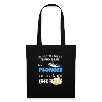 Ne pas déranger plongée sauf pour biere cadeau - Sac en tissu - noir - Devant