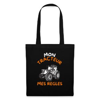Mon tracteur mes regles cadeau - Sac en tissu - noir - Devant