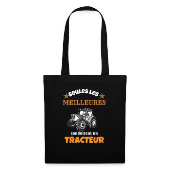 Seul les meilleures conduisent tracteur cadeau - Sac en tissu - noir - Devant