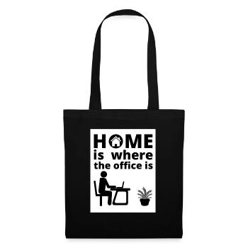 Homeoffice - Home is where the office is - Stoffbeutel - Schwarz - Vorne