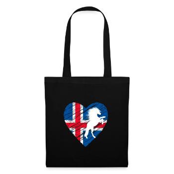 Cheval islandais - Sac en tissu - noir - Devant