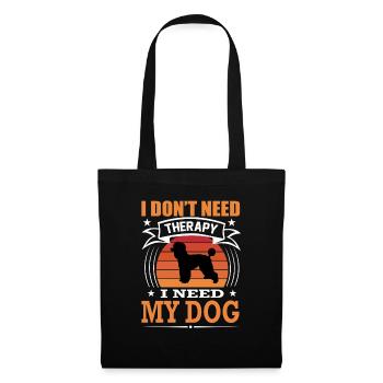 Pudel Mein Hund Retro Vintage Hunderasse - Stoffbeutel - Schwarz - Vorne
