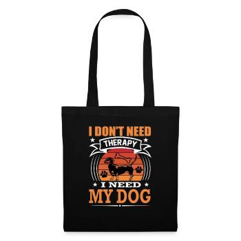 Dackel Mein Hund Retro Vintage Hunderasse - Stoffbeutel - Schwarz - Vorne
